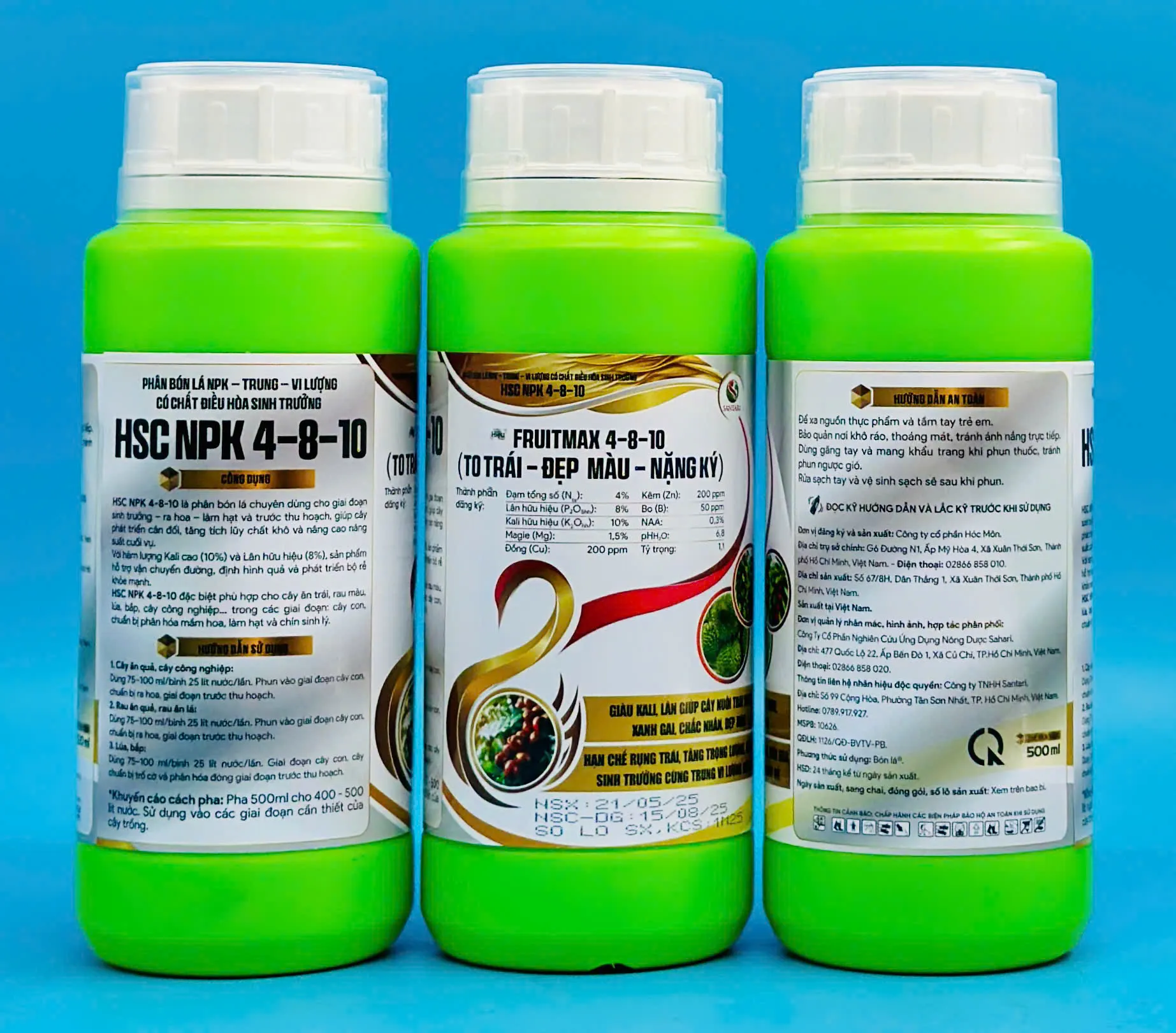 PHÂN BÓN LÁ NPK-TRUNG-VI LƯỢNG CÓ CHẤT ĐIỀU HÒA SINH TRƯỞNG HSC NPK 4-8-10 HIỆU FRUITMAX 4-8-10